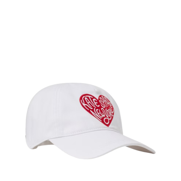 kate spade Accessories - KATE SPADE New York Heart Script Baseball Cap in White